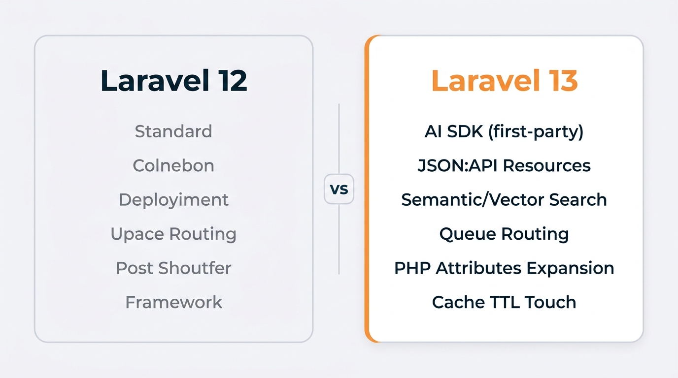 Laravel 13 vs Laravel 12 comparison details