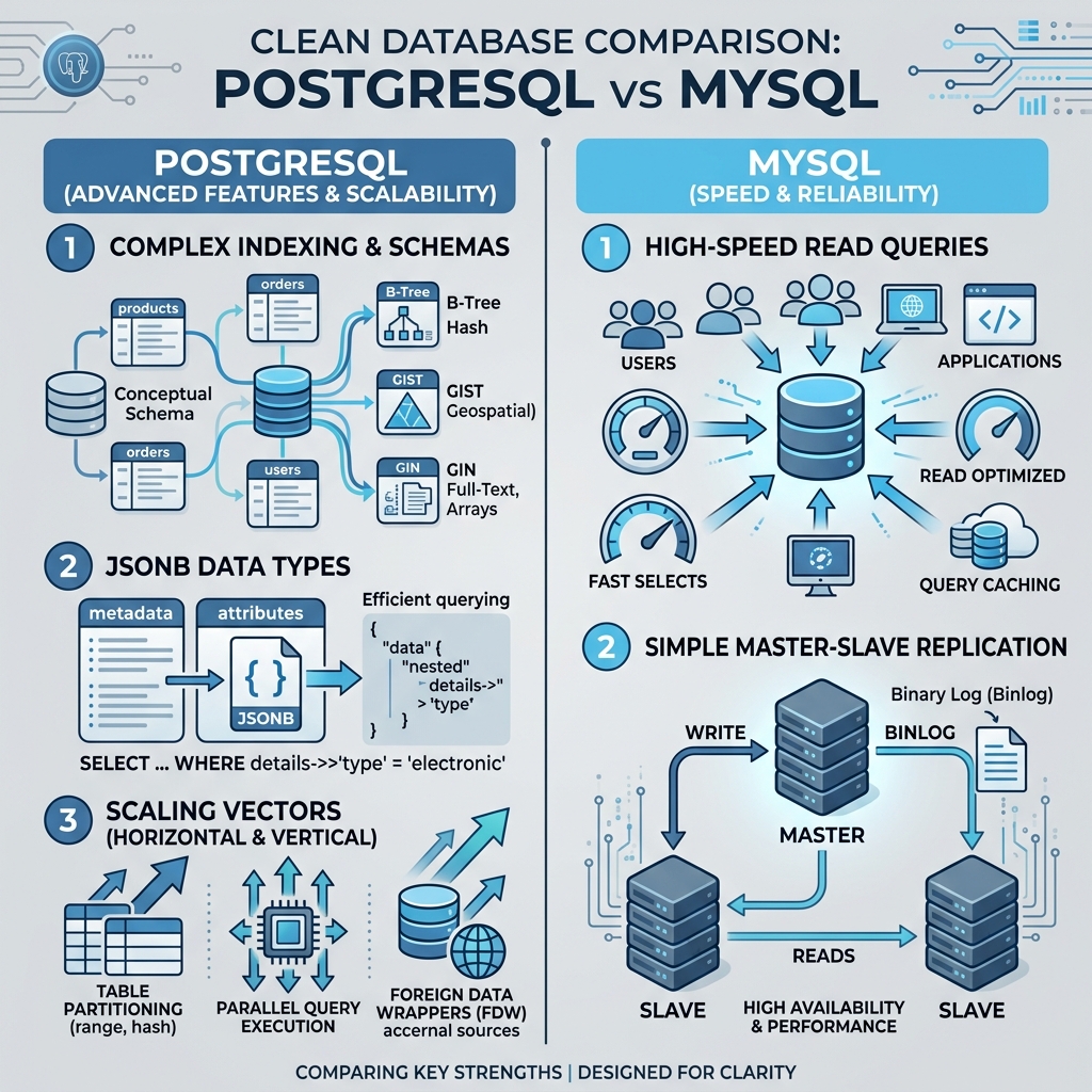 PostgreSQL vs MySQL Relational Database Comparison